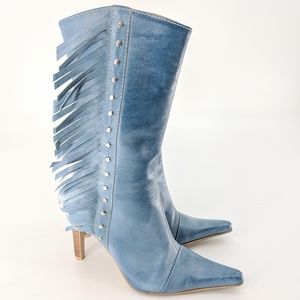 Steve Madden 'Tahoee' Fringe Blue Boots